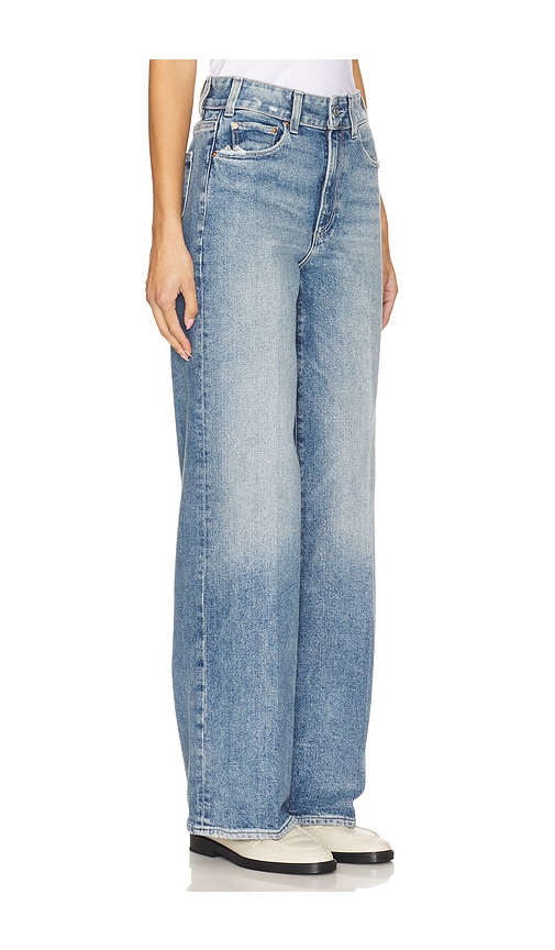 Paige Sasha High Rise Wide Leg Jeans In Sonali Embellished In Cats Meow Distressed