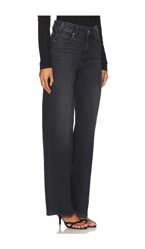 Paige Sasha Petite Wide Leg Jeans In Black
