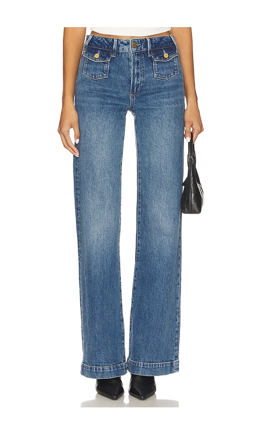 Paige Leenah Wide Leg Jeans In Blue