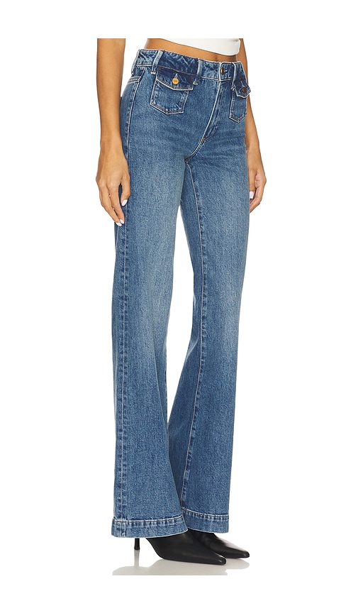 Paige Leenah Wide Leg Jeans In Blue