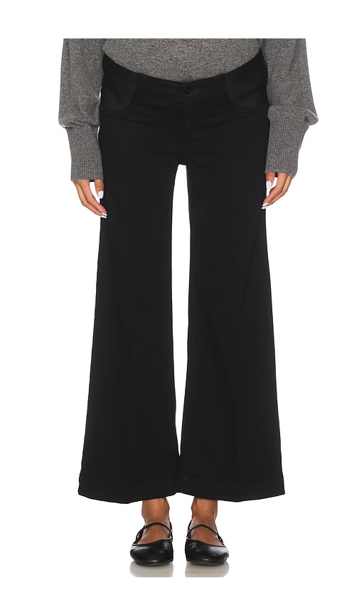 Paige Anessa Maternity Wide Leg Jeans In Black