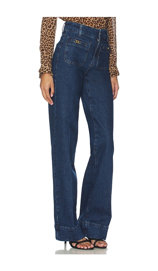 Paige Sasha Patch Pocket High Waist Wide Leg Jeans In Blue
