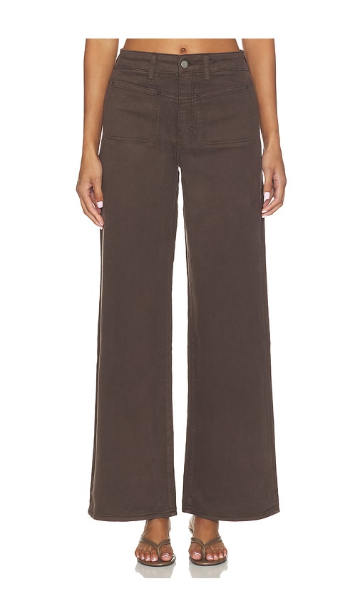 PAIGE Anessa With Front Yoke & Stitch Through Pockets Wide Leg Jeans in Brown. - size 23 (also in 24, 25, 26, 28, 29, 30, 34)