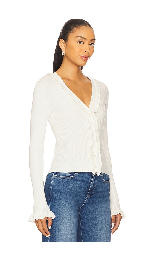 Paige Womens Antique White Demetra V-neck Cotton-blend Cardigan In White