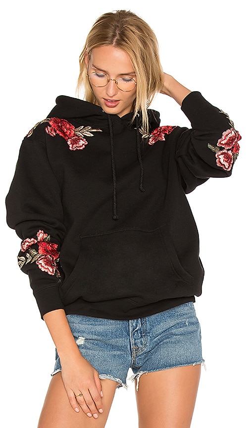 black floral hoodie