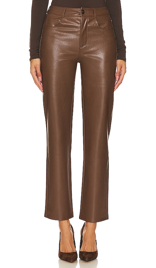 Shop Paige Stella Faux Leather Straight In Brown