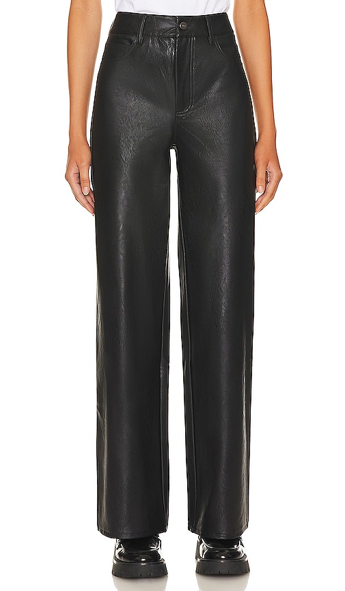 Stella McCartney Black Faux-leather wide-leg trousers | 매치스패션, 모던 럭셔리 온라인 쇼핑