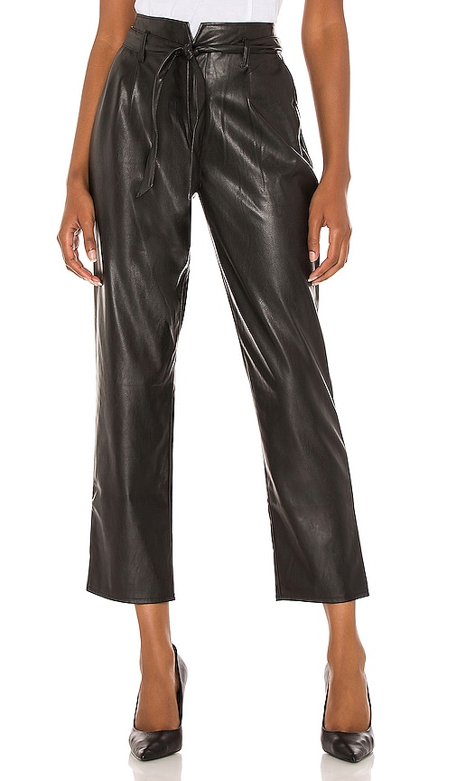 PAIGE Melila Vegan Leather Pant in Black | REVOLVE