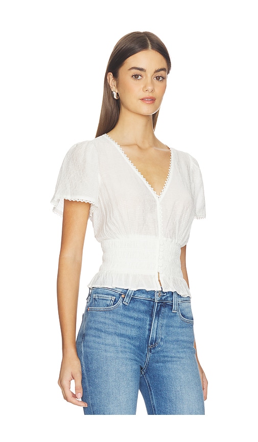 Paige Rive Smocked Top In White