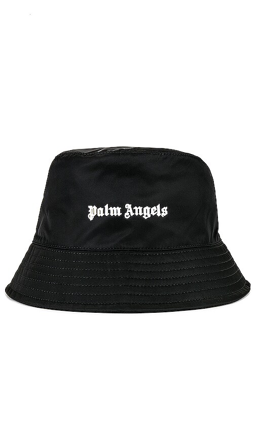 Palm Angels Classic Logo Bucket Hat in Black & White