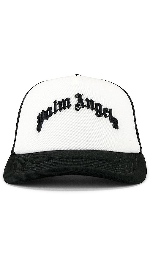 Palm Angels Curved Logo Mesh Cap in Black | REVOLVE