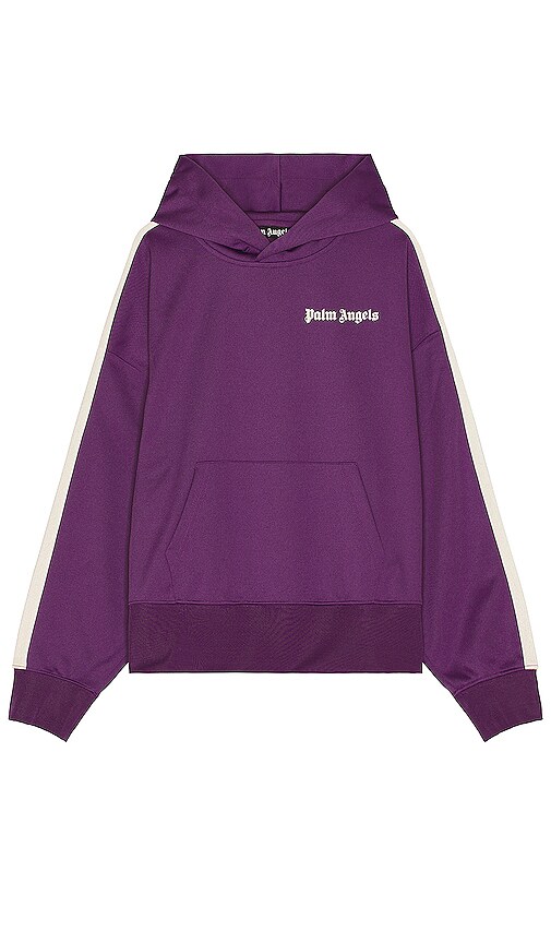 Palm Angels Track Hoodie in Purple & Off White