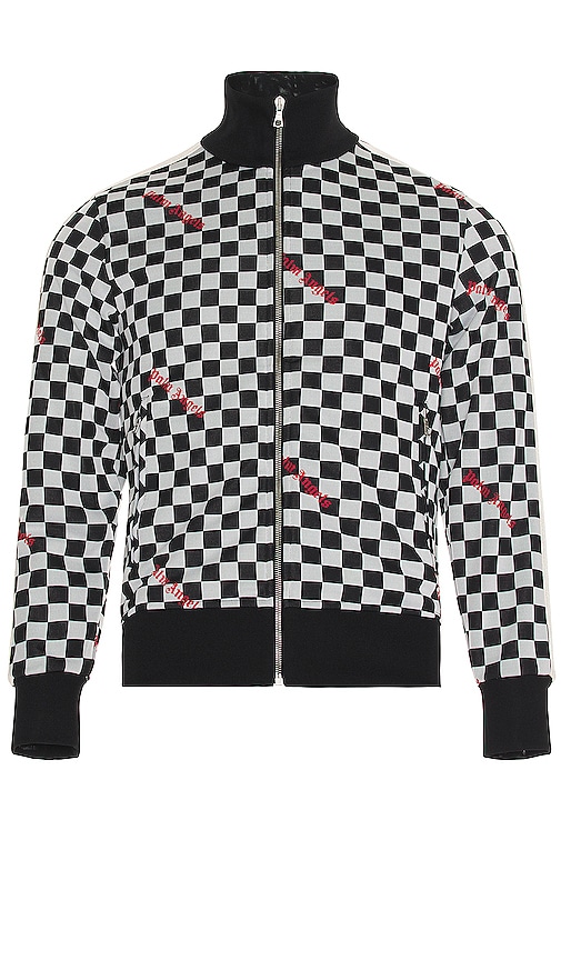 Palm Angels Damier Classic Track Jacket in Black & Red | REVOLVE