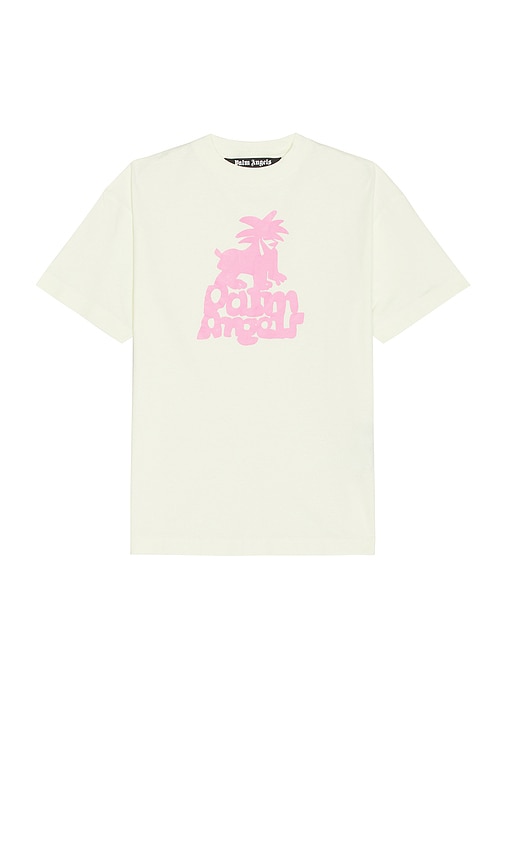 Palm Angels Leon Classic Tee in Pale Green & Fuchsia | REVOLVE