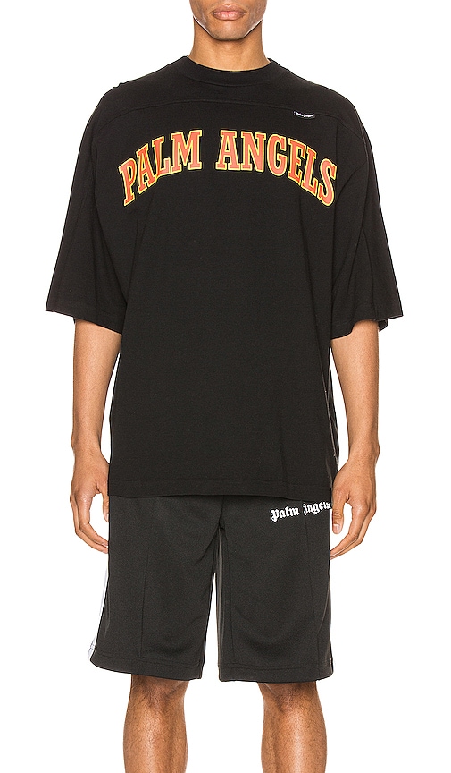 Palm Angels New College Logo Tee in Black