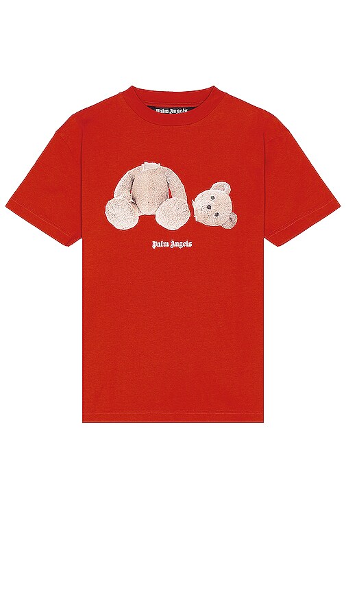 Palm Angels Bear Classic Tee in Brick Red & Brown