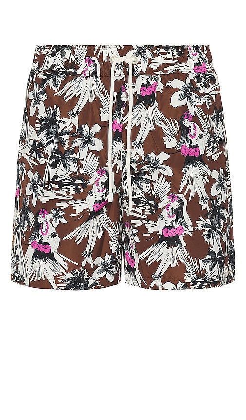 Palm Angels Hula Swimshorts in Beige & Butter