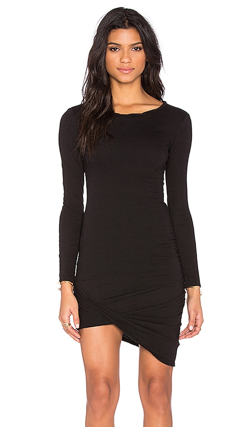 Pam & Gela Drape Front Dress in Black | REVOLVE