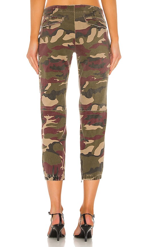 burgundy camouflage pants