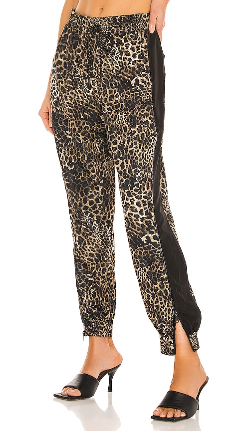 Pam & Gela Leopard Windbreaker Trouser In Typical Leopard Print