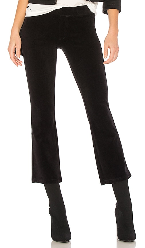 black flare crop pants