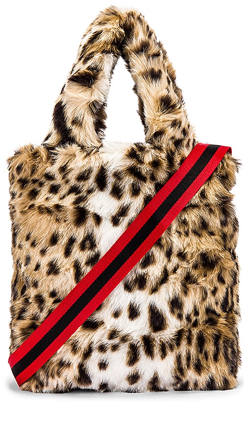 leopard faux fur bag