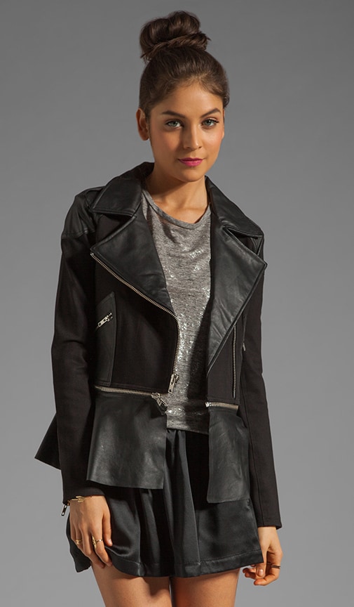 x the man repeller Mary Peplum Moto Jacket
