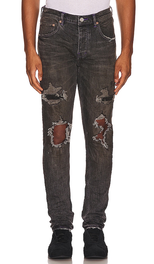 Purple Brand Big Knee Blowouts Pant in Black