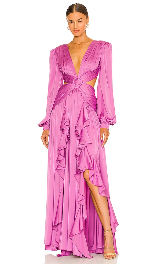Plunge Cutout Maxi Dress in Orchid