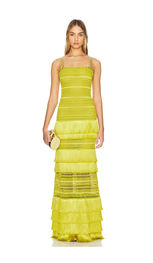 PatBO Fringe Maxi Dress in Absinthe