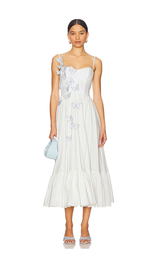PatBO Butterfly Midi Dress in Off White