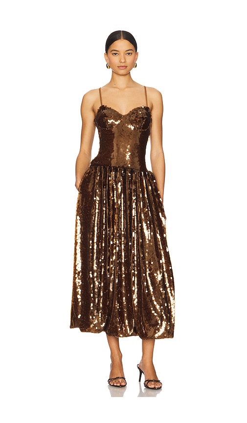 SEQUIN ROBE MI-LONGUE in . Size 4, 6, 8 - PatBO - Modalova