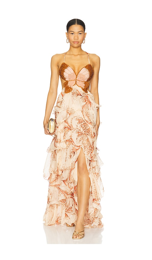 quality evening dresses uk Parker Formal Butterfly Embroidered A-Line Dress