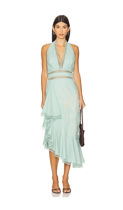 Candy Linen Midi Dress in Sage. - size 6 (also in 0, 2, 4)