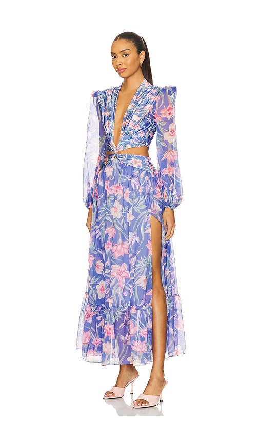 Patbo Amary Long Sleeve Dress Swim Cover-up In Blue