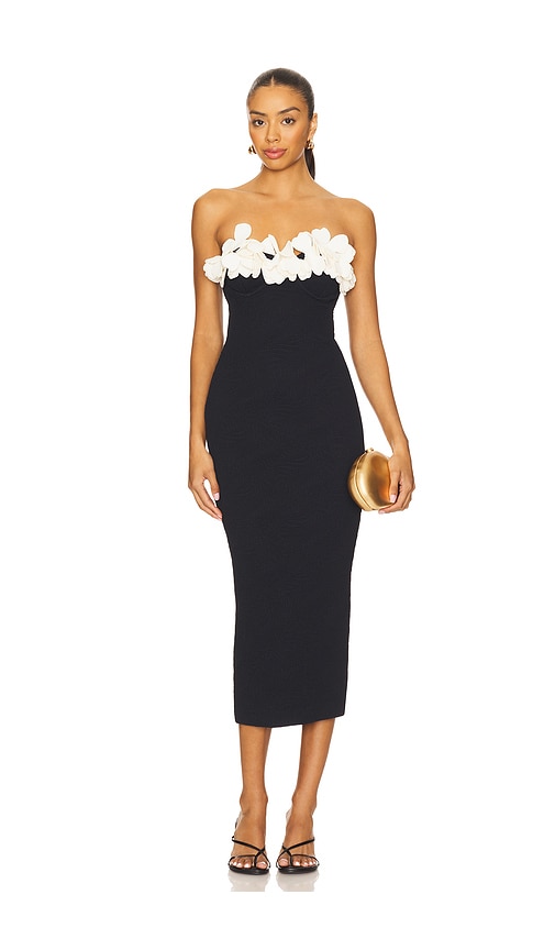 Patbo Breeze Jacquard Colorblock Midi Dress In Black