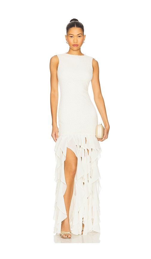Gavea Mesh Maxi Dress in Ivory. - size L (also in M, S, XS) - PatBO - Modalova