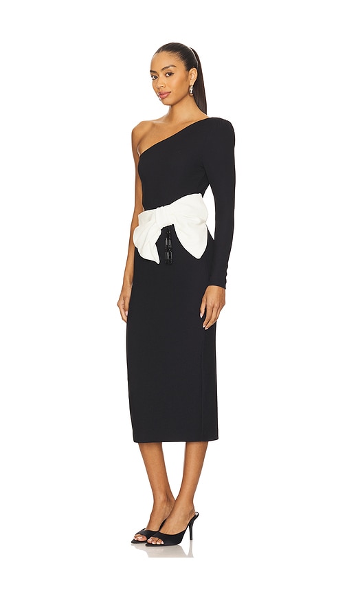 Patbo Grace Knit One Shoulder Midi Dress In Blue