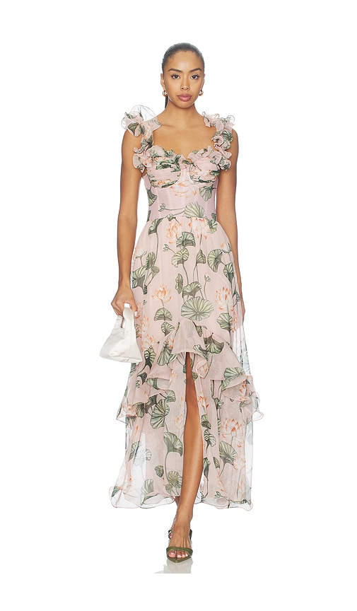 Patbo Lotus Corset Maxi Dress In Pink