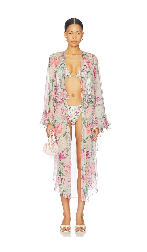PatBO Honey Flower Long Robe Cover Up
