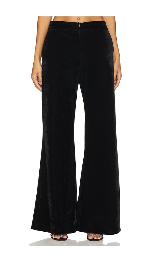 Patbo Velvet Wide Leg Pant In Black