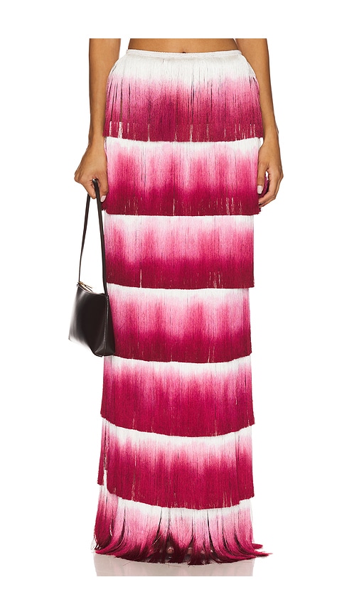 Patbo Fringe Maxi Skirt In Red