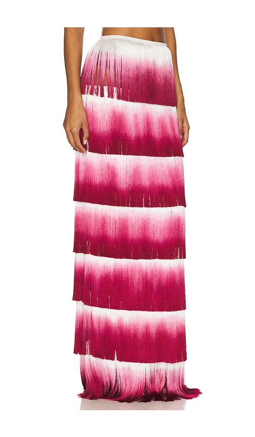 Patbo Fringe Maxi Skirt In Red