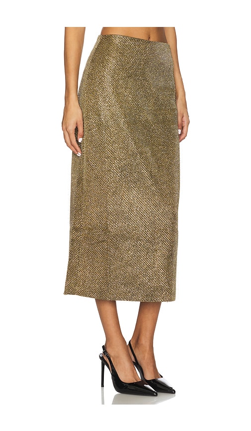 Patbo Weave Midi Skirt In Brown