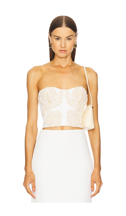 PatBO Dune Knit Top in Off White