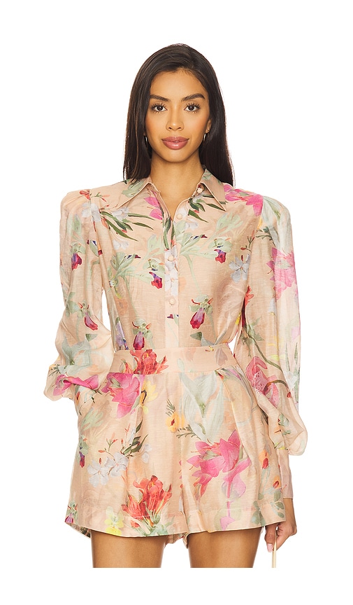 Lily Flower Shirt in Peach. - size 0 (also in 10, 2, 4, 6, 8) - PatBO - Modalova