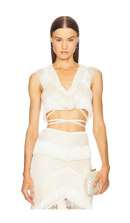 Samba Fringe Top in Ivory. - size 4 (also in 6) - PatBO - Modalova