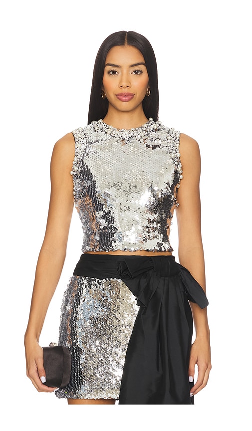 Patbo Moonlight Sequin Top In Multi