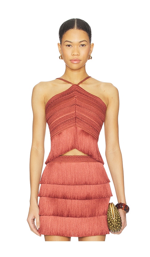 PatBO Amethyst Fringe Top