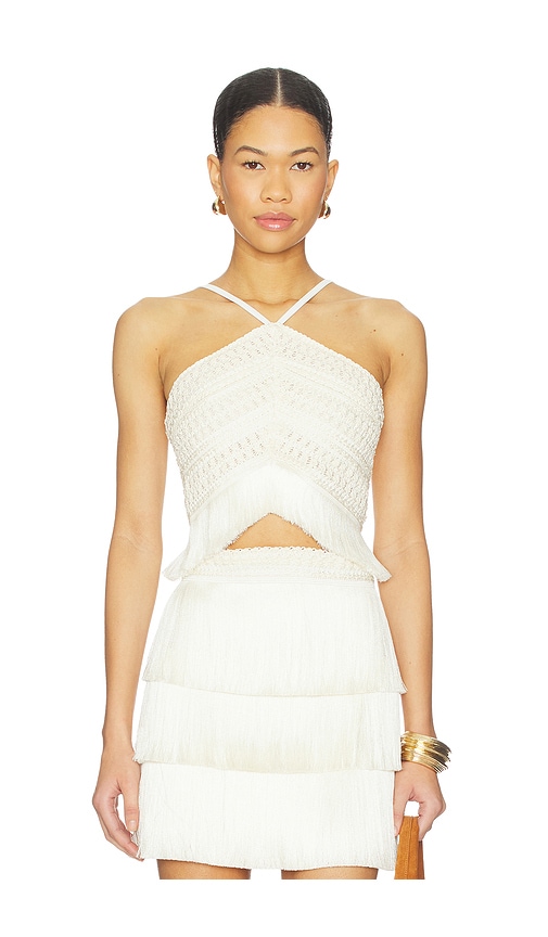 PatBO Amethyst Fringe Top